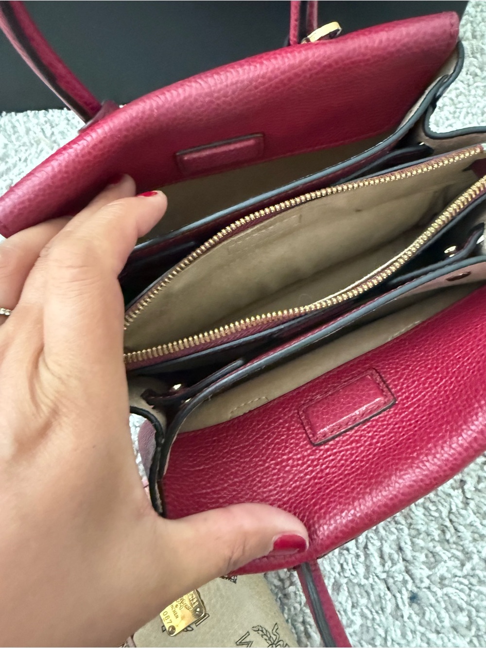 mcm Mini Milla Tote Burgundy - Picture 8 of 12